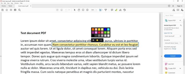 change text highlight color in adobe for mac